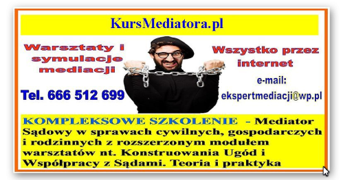 Mediator Sądowy i pozasądowy- Mediacja certyfikowany kurs kompleksowy całkowicie online